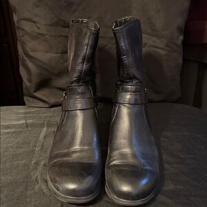 Black Leather Ankle Boots 11M